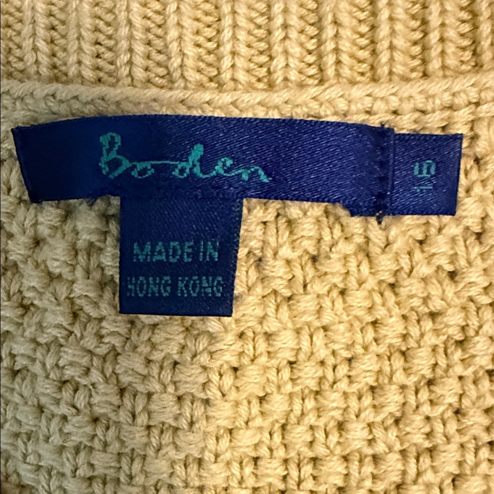 Boden Greenish Yellow Button-Up Women's Cardigan - Picture 2 of 4